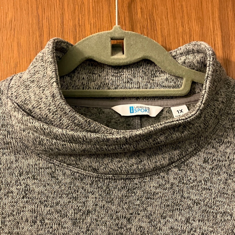 Lands' End Women's Heather Gray Cowl Neck Sweater - Picture 5 of 5